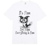 Its Fine I'm Fine Everything is Fine Chien Border Collie Comfort Colors Adult Heavyweight T-Shirt