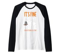 Its Fine I'm Fine Everything is Fine Christmas Cat pour Femmes et Hommes Manche Raglan