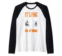 Its Fine I'm Fine Everything is Fine Christmas Cat pour Femmes et Hommes Manche Raglan
