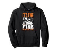 Its Fine I'm Fine Everything is Fine Christmas Cat pour Femmes et Hommes Sweat à Capuche