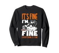 Its Fine I'm Fine Everything is Fine Christmas Cat pour Femmes et Hommes Sweatshirt