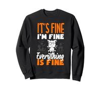 Its Fine I'm Fine Everything is Fine Christmas Cat pour Femmes et Hommes Sweatshirt