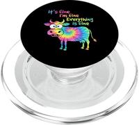 It's Fine I'm Fine Everything is Fine Cow Lover Tie Dye PopSockets PopGrip pour MagSafe