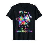 It's Fine I'm Fine Everything is Fine Cow Lover Tie Dye T-Shirt