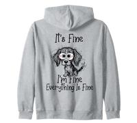It's Fine I'm Fine Everything is Fine Funny Beagle Dog Meme Sweat à Capuche