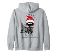 It's Fine I'm Fine Everything is Fine Funny Cat Christmas Sweat à Capuche