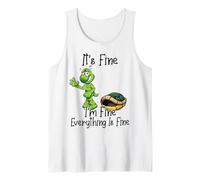 It's Fine I'm Fine Everything is Fine Funny Cute Turtle Débardeur