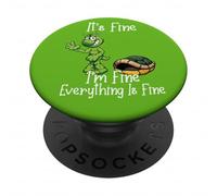 It's Fine I'm Fine Everything is Fine Funny Cute Turtle PopSockets PopGrip Adhésif
