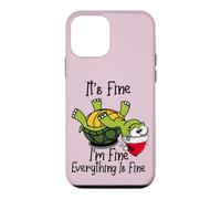 It's Fine I'm Fine Everything is Fine Funny Cute Xmas Turtle Coque pour iPhone 12 Mini