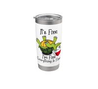 It's fine I'm fine everything is fine funny Cute Xmas Turtle Gobelet isotherme en acier inoxydable double paroi