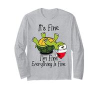 It's Fine I'm Fine Everything is Fine Funny Cute Xmas Turtle Manche Longue