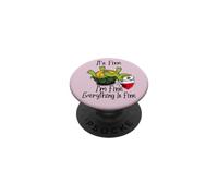 It's Fine I'm Fine Everything is Fine Funny Cute Xmas Turtle PopSockets PopGrip Adhésif