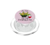 It's Fine I'm Fine Everything is Fine Funny Cute Xmas Turtle PopSockets PopGrip pour MagSafe