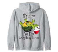 It's Fine I'm Fine Everything is Fine Funny Cute Xmas Turtle Sweat à Capuche
