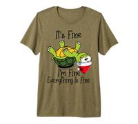 It's Fine I'm Fine Everything is Fine Funny Cute Xmas Turtle T-Shirt Haut de Gamme