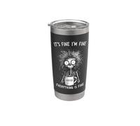 It's Fine I'm Fine Everything Is Fine Squelette Coffee Lover Gobelet isotherme en acier inoxydable double paroi