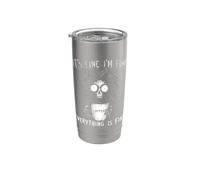 It's Fine I'm Fine Everything Is Fine Squelette Coffee Lover Gobelet isotherme en acier inoxydable double paroi