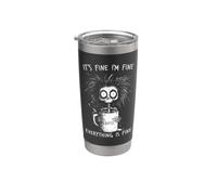 It's Fine I'm Fine Everything Is Fine Squelette Coffee Lover Gobelet isotherme en acier inoxydable double paroi