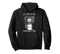 It's Fine I'm Fine Everything is Fine Squelette Coffee Lover Sweat à Capuche