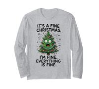 It's Fine, I'm Fine Everything is, mème de Noël drôle Manche Longue