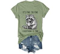 Its Fine Im Fine Everythings Fine Shirt Funny Raccoon Im Fine Everything is Fine Chemise unisexe, Vert, M