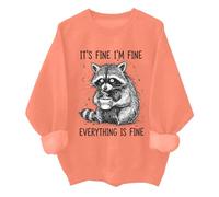 Its Fine Im Fine Everythings Fine Sweatshirt Funny Raccoon Im Fine Everything Is Fine Chemise unisexe, Orange, XL