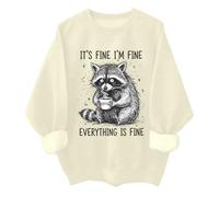 Its Fine Im Fine Everythings Fine Sweatshirt Funny Raccoon Im Fine Everything Is Fine Chemise unisexe, Khika., XL