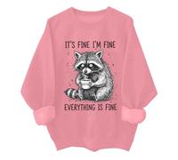 Its Fine Im Fine Everythings Fine Sweatshirt Funny Raccoon Im Fine Everything Is Fine Chemise unisexe, rose, S