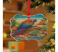 It's Five O'Clock Somewhere Décorations de Noël d'été rétro coucher de soleil papillon souvenir en acrylique transparent Happy Hour Piscine Plage Fruit Souvenir pour décoration d'arbre de Noël