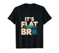 It's Flat Bro - Flat Earth Society Flat Earther T-Shirt Graphique avec Valeur, Homme, Noir, S