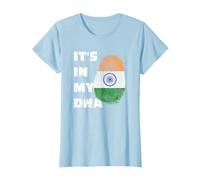 IT'S IN MY ADN - Drapeau de l'Inde orange, bleu, vert avec empreintes digitales T-Shirt