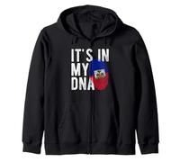 It's in My ADNA Drapeau Haiti Empreinte Digitale Sweat à Capuche