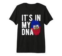 It's in My ADNA Drapeau Haiti Empreinte Digitale T-Shirt Haut de Gamme