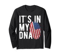 It's in My DNA Drapeau National américain USA Pride Heritage Manche Longue