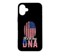 It's in My DNA Empreinte Digitale d'un Citoyen Américain Coque pour iPhone 16 Plus