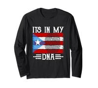 It's in My DNA Puerto Rico Flag Fingerprint Manche Longue