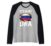 It's in My DNA Russian Roots Russia Flag Manche Raglan