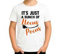 It's Just a Bunch of Hocus Pocus - Design amusant de sorcières avec balai pour Halloween, Blanc., 116 cm