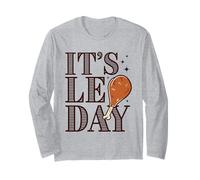 Its Leg Day Funny Pilgrim Turkey Thanksgiving Costume Tee Manche Longue