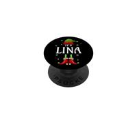 It's Lina Elf Nom de Noël personnalisé Amusant Lina Xmas PopSockets PopGrip Adhésif