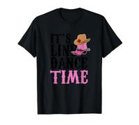 It's Line Dance Time Cute Line Dancing T-Shirt Graphique avec Valeur, Homme, Noir, L