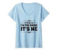 It's Me Hi I'm The Bride It's Me Engaged Bachelorette Party T-Shirt avec Col en V