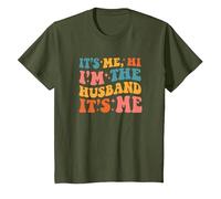 It's Me Hi I'm The Husband It's Me Funny Husband Fathers Day T-Shirt, Enfant, Olive, 8 Ans