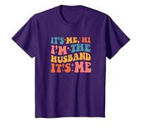 It's Me Hi I'm The Husband It's Me Funny Husband Fathers Day T-Shirt, Enfant, Violet, 10 Ans