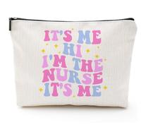 It's Me Hi I'm the Nurse It's Me Trousse de maquillage - Cadeau amusant pour infirmière 2025, cadeau de reconnaissance pour infirmières, étudiants en soins infirmiers, RN, LPN, trousse de maquillage