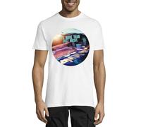 It's More Than Just Music Slogan Blurry Crew Neck Cotton T-Shirt Homme Blanc, blanc, 4XL