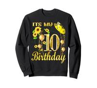 It's My 10th Birthday 10 Year Old Girl Tournesol Papillon Sweatshirt
