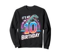 It's My 10th Birthday Dinosaure Rugissant années 70 80 Sweatshirt