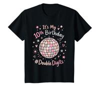 Its My 10th Birthday Girl Double Digits Pink Bow Disco Women T-Shirt