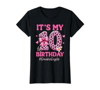 It's My 10th Birthday Girl Pink Leopard Bow Chiffres Doubles T-Shirt Graphique avec Valeur